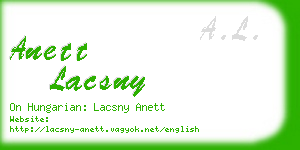 anett lacsny business card